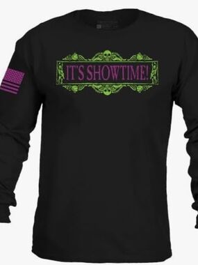 NTW - Men's Black Long-Sleeve "It's Showtime!" Graphic Shirt